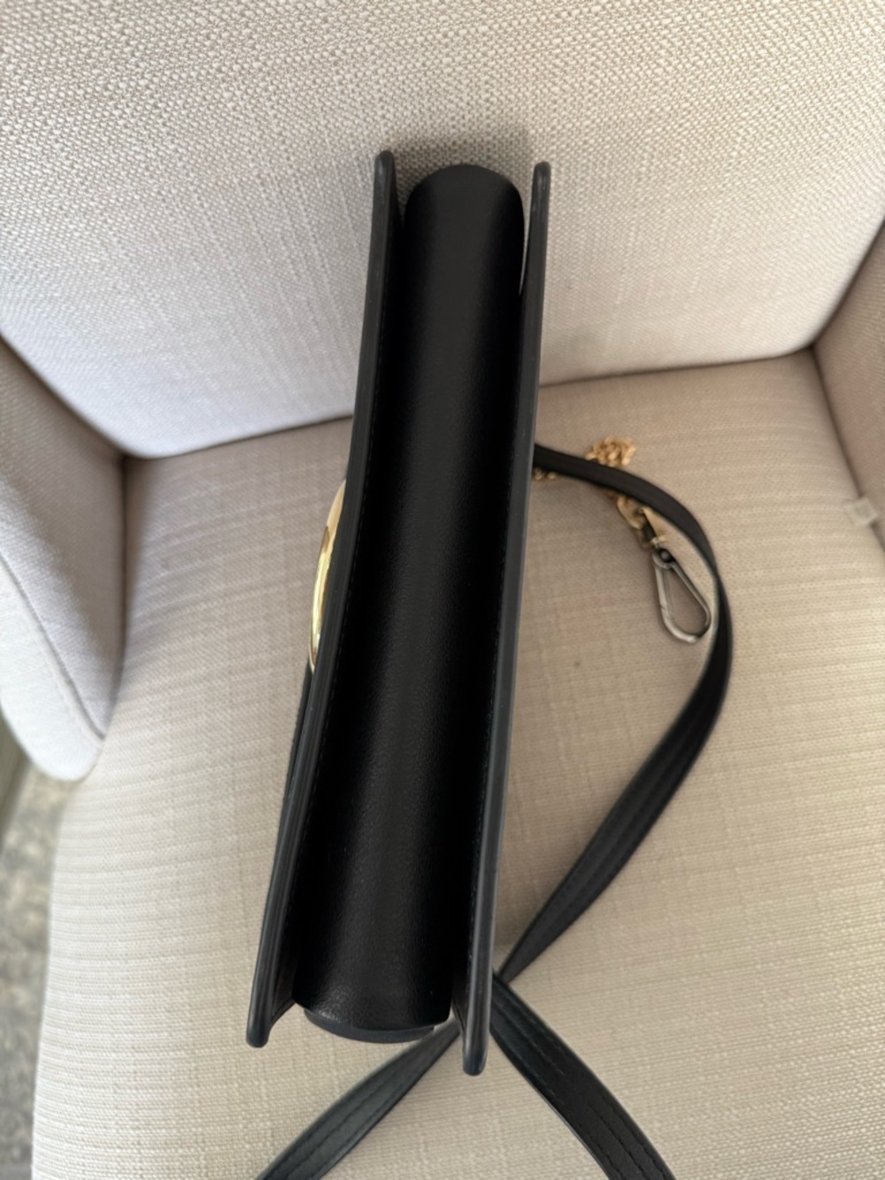 Chloé Faye Small Leather & Suede Crossbody Shoulder Bag Black Gold, ‼️MSRP $1390 - Picture 8 of 15